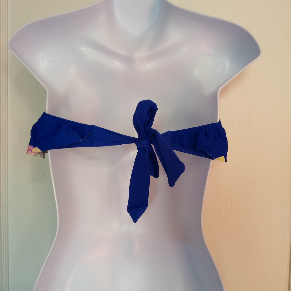 American Eagle Outfitters Ladies Floral Strapless Blue Bikini Sz Sm - Picture 4 of 7